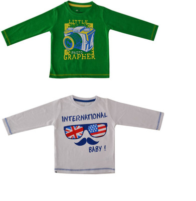 

Indirang Boys Printed Cotton T Shirt(Multicolor, Pack of 2