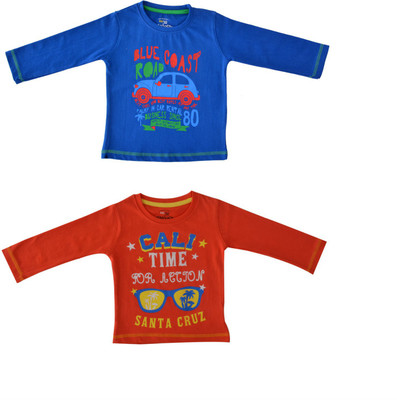 

Indirang Boys Printed Cotton T Shirt(Multicolor, Pack of 2