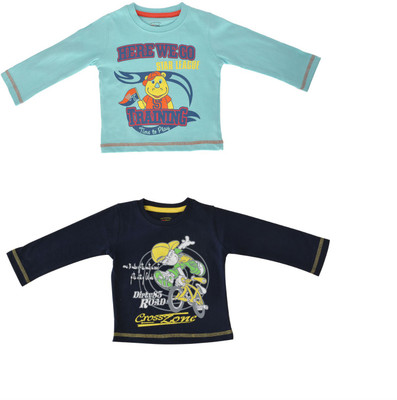 

Indirang Boys Printed Cotton T Shirt(Multicolor, Pack of 2