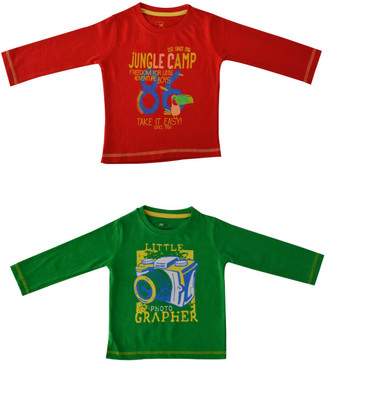 

Indirang Boys Printed Cotton T Shirt(Multicolor, Pack of 2