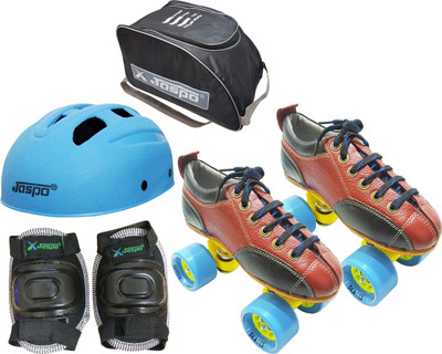 

Jaspo Hail Stone Eco Shoe Skate Foot length 23.5 cms Size : 3 UK ( Age group 9-10 years) Skating Kit