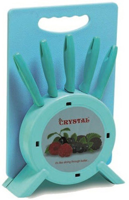 

Crystal Chopping Board With Knife, Cut-N-Vhop Blue Kitchen Tool Set(Blue)