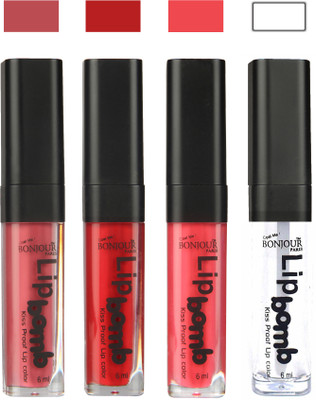 

Bonjour Paris Matte Lipstick(Nute-Dark Red-Peach-Top Coat, 24 ml)