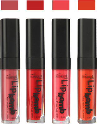 

Bonjour Paris Matte Lipstick(Nute-Dark Red-Peach-Brick Orange, 24 ml)