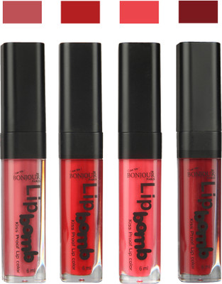 

Bonjour Paris Matte Lipstick(Nute-Dark Red-Peach-Mauve, 24 ml)