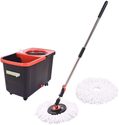 TRUENOW VENTURES Pvt. Ltd Plastic Bucket with Stainless Steel Handle Mop Set Including 2 Absorbers Mop Set