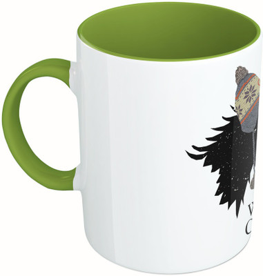 

MiiCreations Printed Two Tone Green And White Winter Is Coming Ceramic Mug(325 ml), Green;white