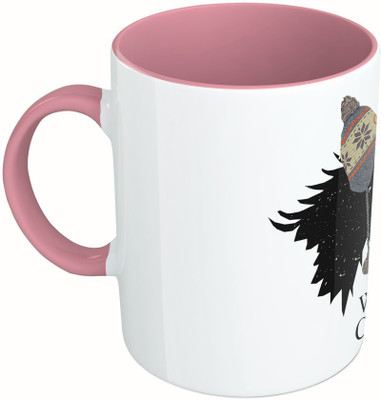 

MiiCreations Printed Two Tone Pink And White Winter Is Coming Ceramic Mug(325 ml)
