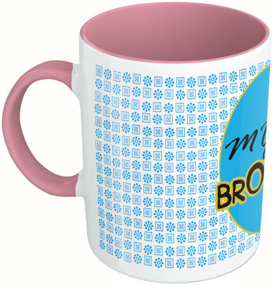 

MiiCreations Printed Two Tone Pink And White My Brother Ceramic Mug(325 ml)