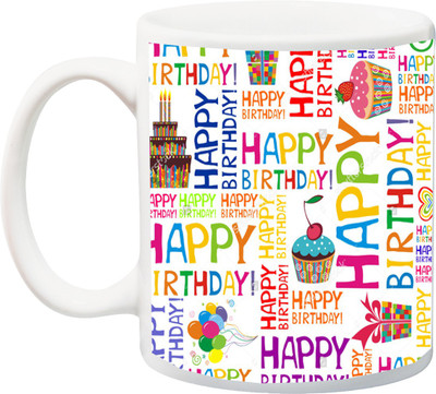 

ME&YOU Happy Birthay Gift for Kids Children Boys Girls printed Ceramic Mug(325 ml), Multicolor