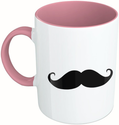 

MiiCreations Printed Two Tone Pink And White My Dad My Hero Ceramic Mug(325 ml)