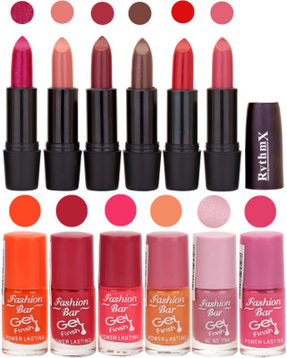 

Fashion Bar Gel Nail Polish Matte Lipstick 2 in 1 Combo Pack Shimmer Mazanta,Peach,Mauve,Copper Brown,Red,Pink and Orange,Sheer Pink,Neon Pink,Peach,Voilet Shimmer,Rani Mazanta(Pack of 3)