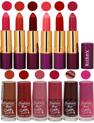 

Fashion Bar Gel Nail Polish Matte Lipstick 2 in 1 Combo Pack Baby Pink,Orangish Red,Maroon,Hot Pink,Redish Orange,Purple and Rich Brown,Red,Pink,Deep Pink,Shimmer Brown,Rani Pink Shades(Pack of 3)