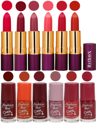 

Fashion Bar Gel Nail Polish Matte Lipstick 2 in 1 Combo Pack Red,Lotous Pink,Voilet Purple,Hot Pink,Rani Mazanta,Redish Orange and Maroon,Orange,Cherry Red,Voilet,Neon Pink,Dark Pink Shades(Pack of 12)