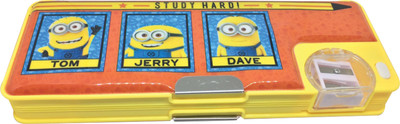

kidoz kingdom MINNION CHARACTORS Art PLASTIC Pencil Box(Set of 1, Multicolor)