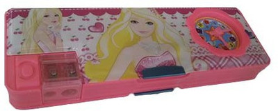 kidoz kingdom BARBIE CHARACTOR Art PLASTIC Pencil Box(Set of 1, Pink, Yellow)