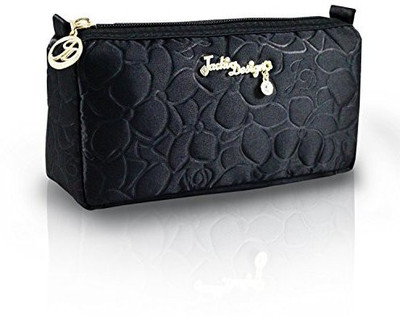 

Jacki Design Royal Blossom Collection Compact Cosmetic Organizer Cosmetic Bag(Black)
