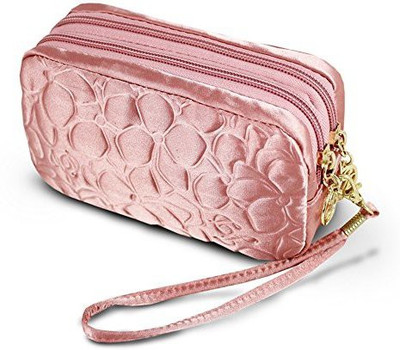 

Jacki Design Royal Blossom Collection Compact Cosmetic Organizer With Wristlet (Pink) Cosmetic Bag(Pink)