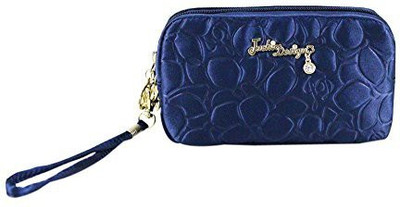 

Jacki Design Royal Blossom Collection Compact Cosmetic Organizer With Wristlet (Dark Blue) Cosmetic Bag(Blue)