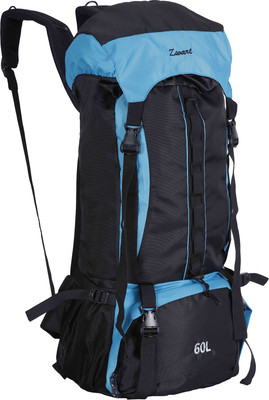 

Zwart SUPROV 60 L Backpack(Black, Blue), Black and blue