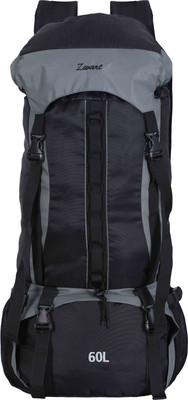 

Zwart SUPROV 60 L Backpack(Black, Grey), Black and grey