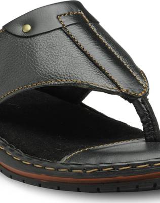 Teakwood Men Black Sandals