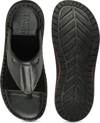 Teakwood Men Black Sandals