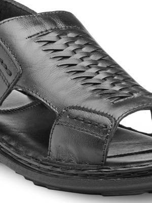 Teakwood Men Black Sandals
