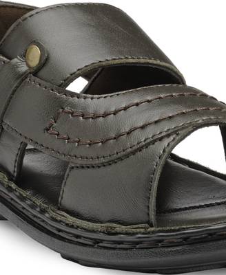Teakwood Men Black Sandals