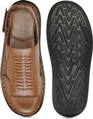 Teakwood Men Black Sandals