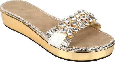 fiddaa Women White gold Heels