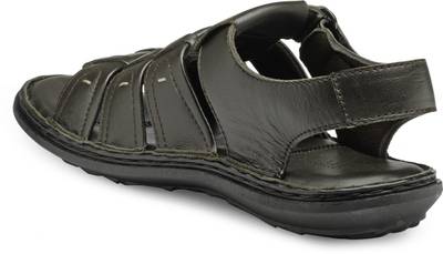 Teakwood Men Black Sandals