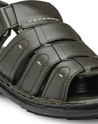 Teakwood Men Black Sandals