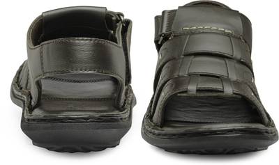 Teakwood Men Black Sandals