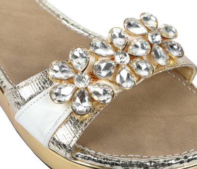 fiddaa Women White gold Heels