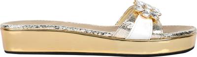 fiddaa Women White gold Heels