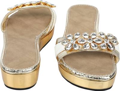 fiddaa Women White gold Heels