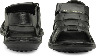 Teakwood Men Black Sandals