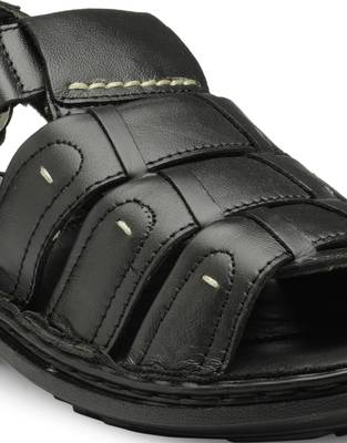Teakwood Men Black Sandals