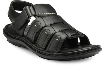 Teakwood Men Black Sandals