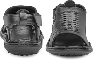Teakwood Men Black Sandals