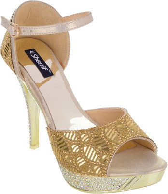 

Sherrif Shoes Women Gold Heels