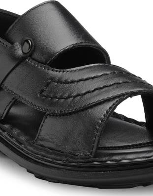 Teakwood Men Black Sandals