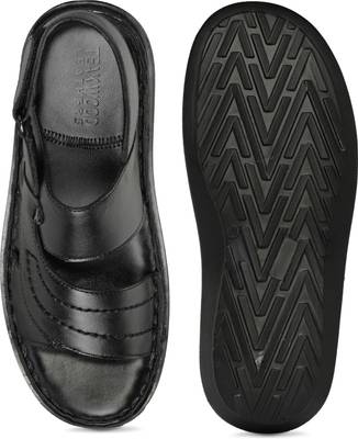 Teakwood Men Black Sandals