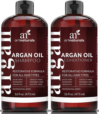 

Artnaturals Organic Moroccan Argan Oil Shampoo and Conditioner Set (2 x 16 Oz) - Sulfate Free - Volumizing & Moisturizing(473 ml)