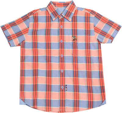 

US Polo Kids Boys Checkered Casual Red Shirt, Me. red