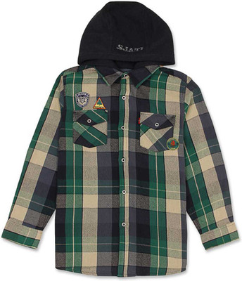 

Levi's Boys Checkered Casual Green, Black Shirt, Shady glade-e14