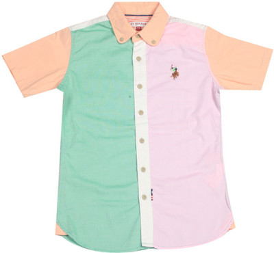 

US Polo Kids Boys Solid Casual Pink Shirt, Lt. pink