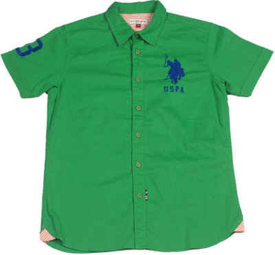 

US Polo Kids Boys Solid Casual Green Shirt, Me. green