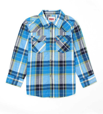 

Levi's Boys Striped Casual Blue Shirt